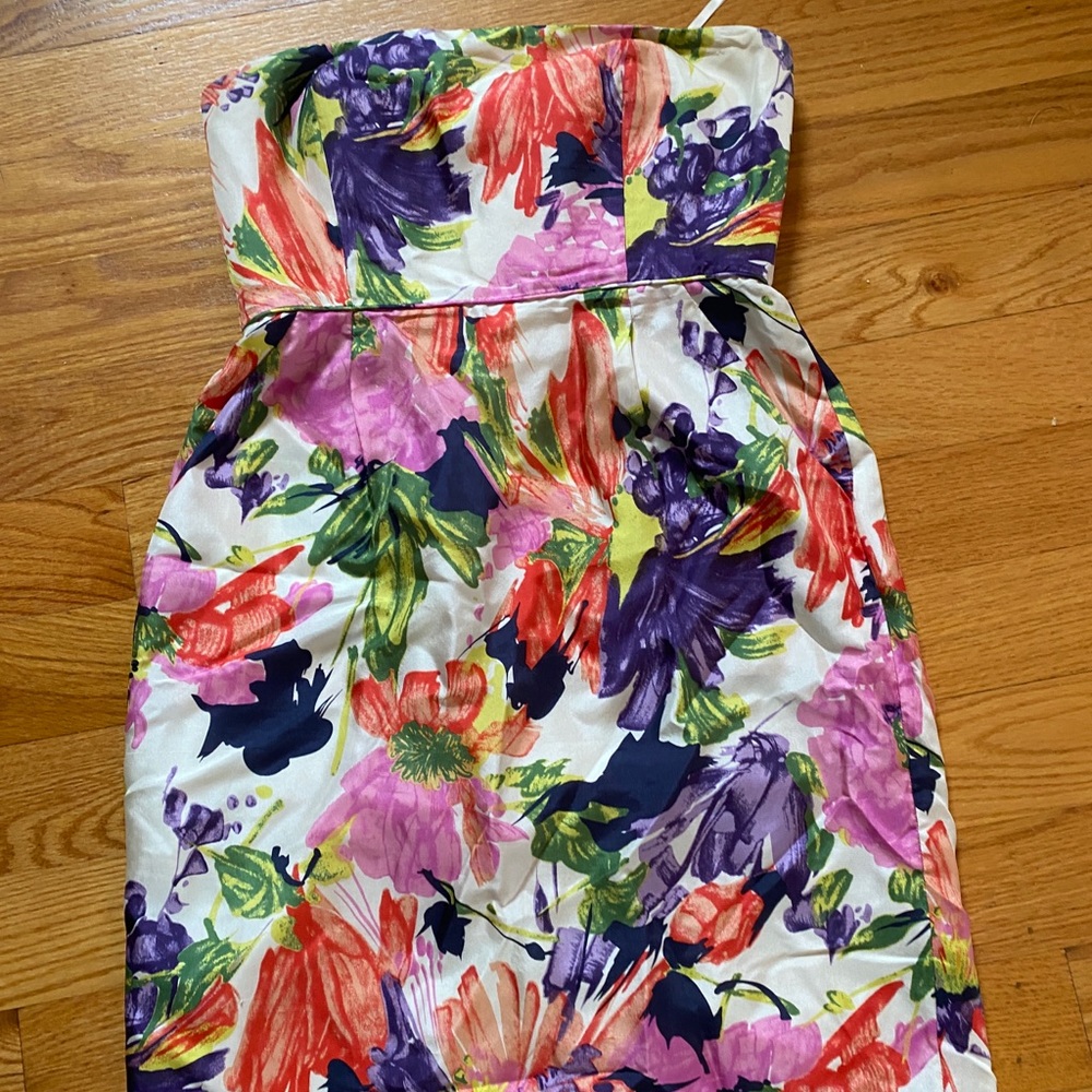J. Crew strapless floral cocktail dress
